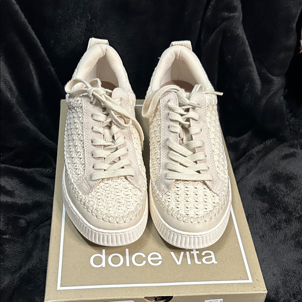 Dolce Vita Women's Woven Cream Sneakers